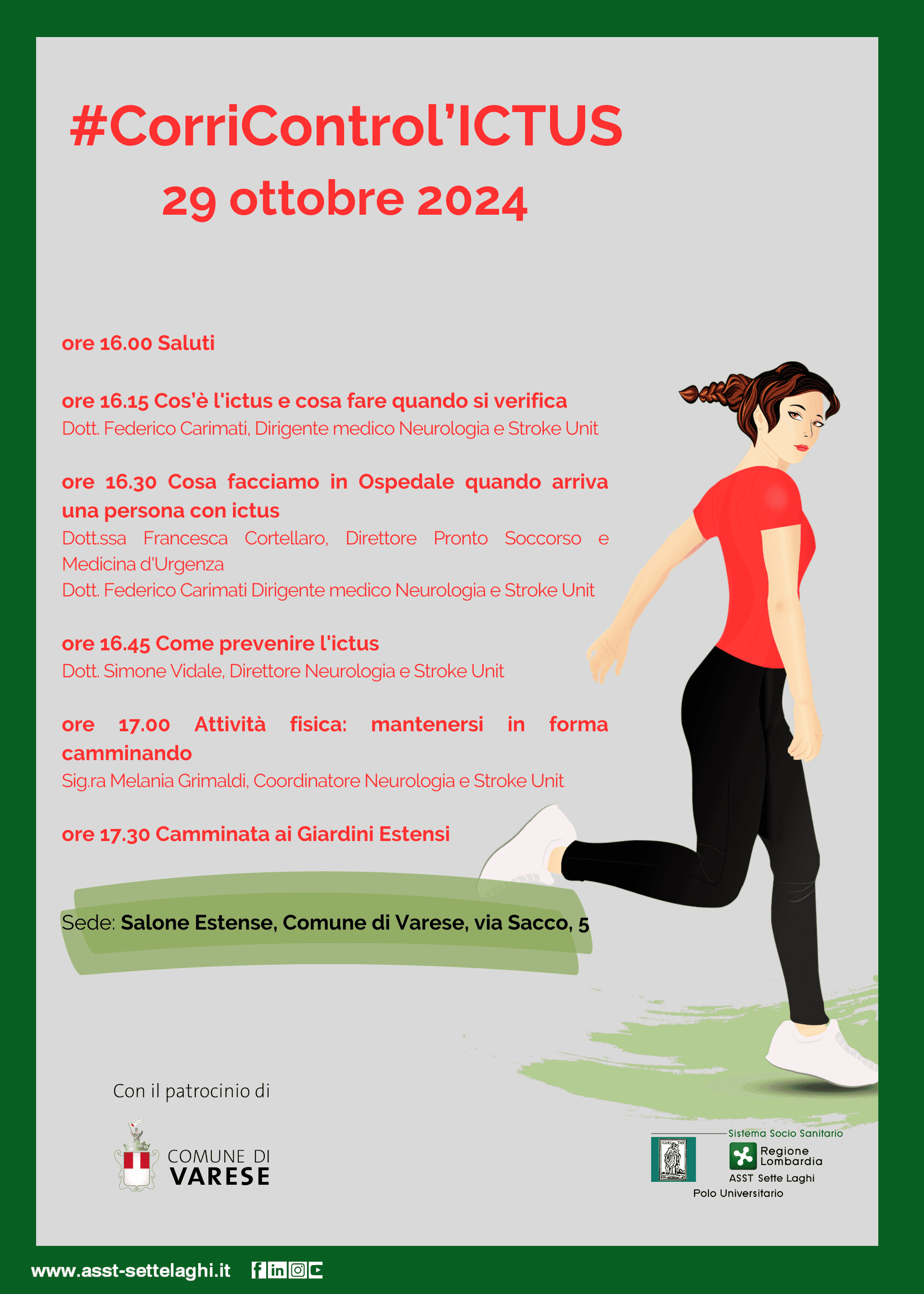 #CorriControI'ICTUS: evento del 29 ottobre