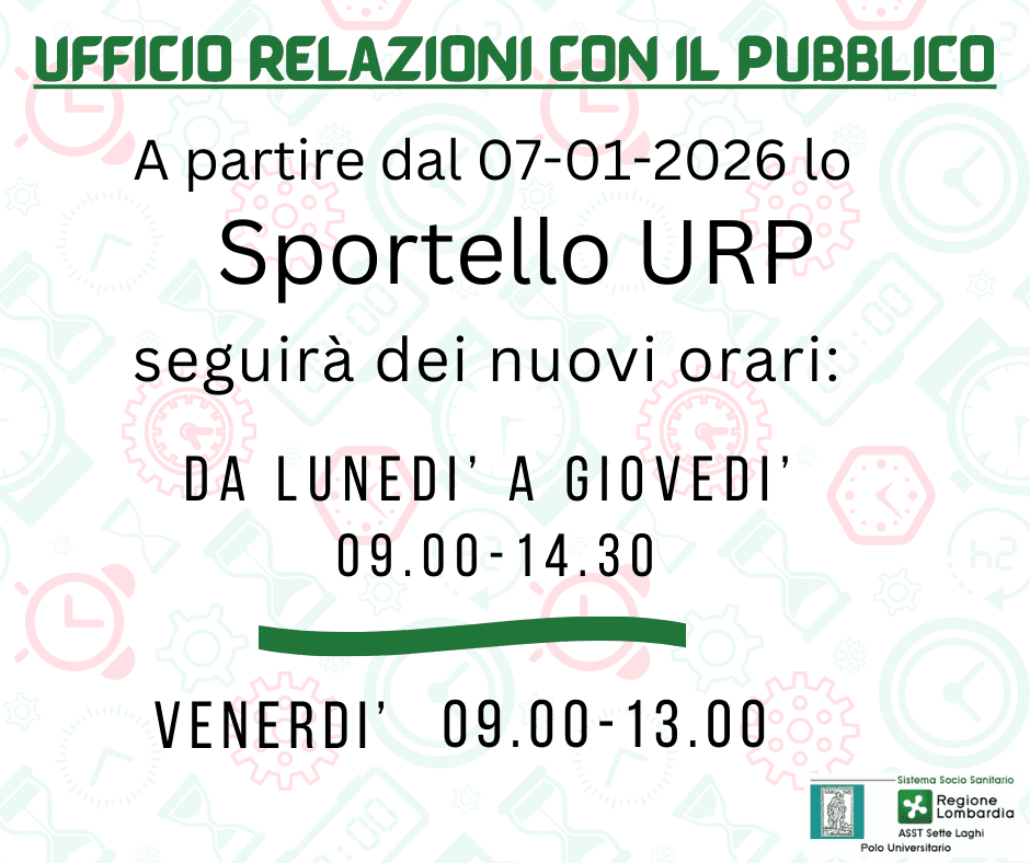 Nuovi orari di apertura dell’URP di ASST Sette Laghi